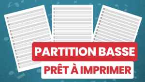 papier à musique vierge, pour basse 4 cordes, 5 cordes, 6 cordes, portée, tablature