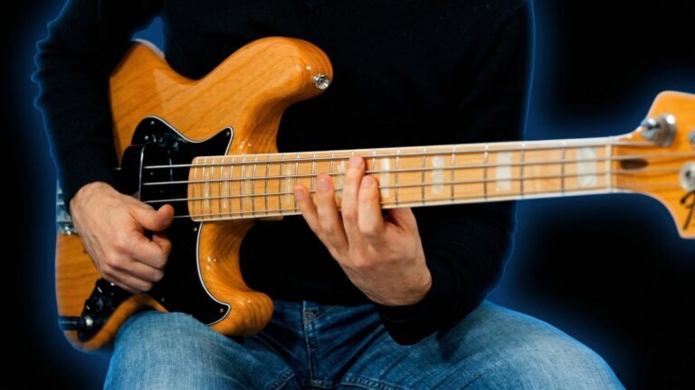 melodic slap bass solo, tablature