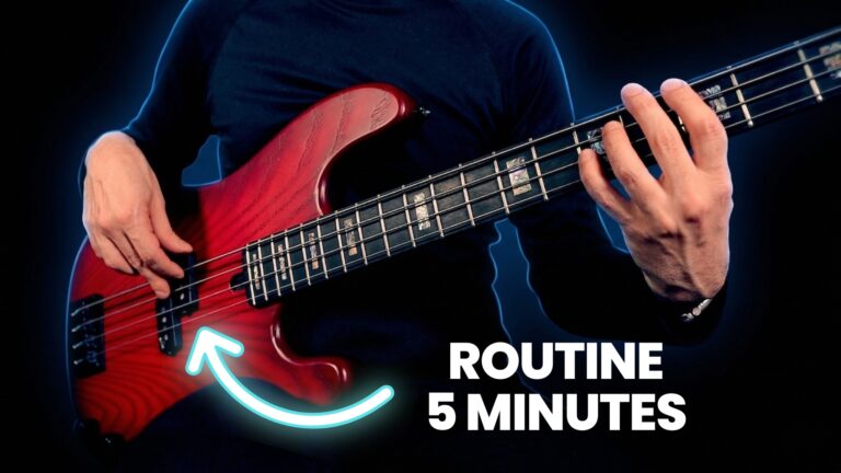 routine technique main droite, cours de basse, tablature
