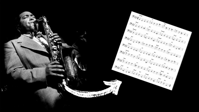 cours de basse jazz, tablature, Charlie parker, donna lee, walking bass