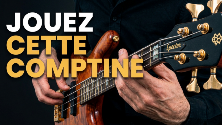 comptine basse, mélodie, tablature, paroles, enfants