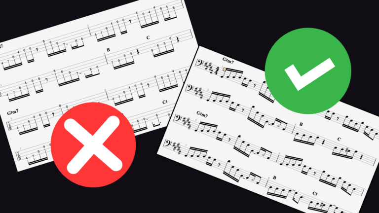 cours de musique, solfège, tablature, basse, débutant